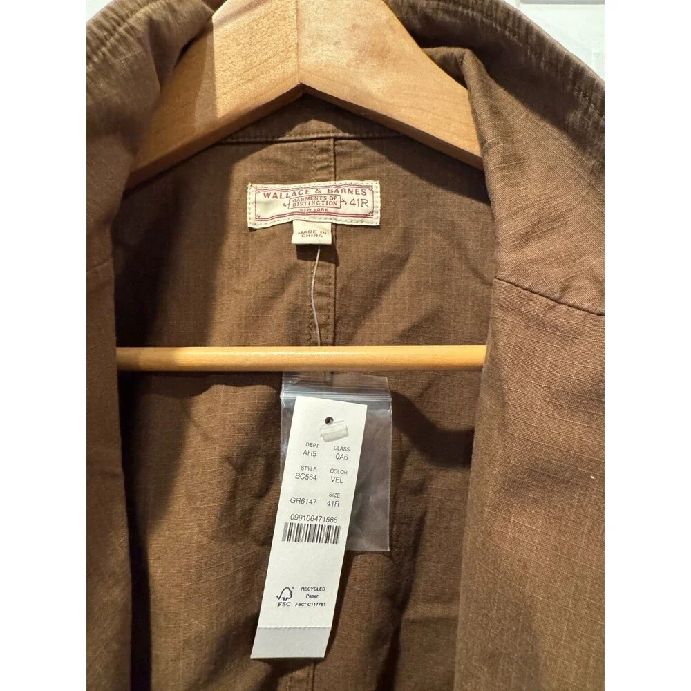 Wallace Barnes/J. Crew Brown Ripstop Chore Coat 41R NWT MSRP $328 Style: BC564